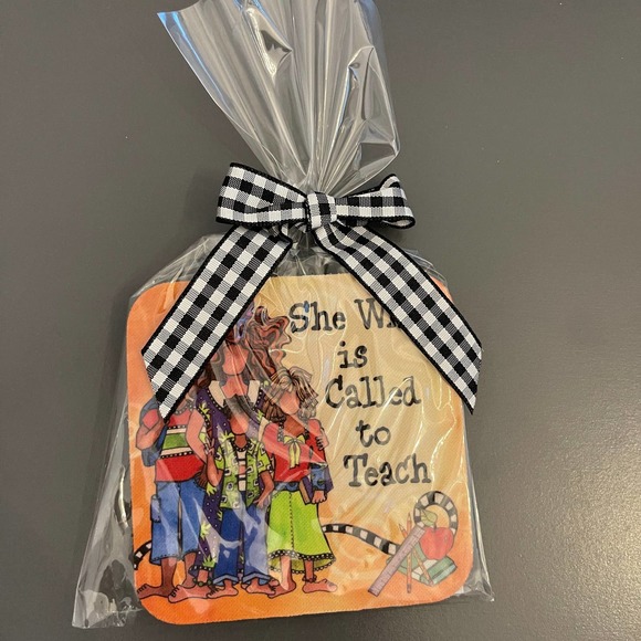 Neoprene Coaster - She Who is Called to Teach by Suzy Toronto Teacher Gift - Picture 2 of 2